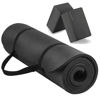 Picture of Signature Fitness All Purpose 1/2-Inch Extra Thick High Density Anti-Tear Exercise Yoga Mat with Carrying Strap and Yoga Blocks, Black