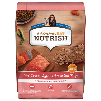 Picture of Nutrish Rachael Ray Real Salmon, Veggies & Brown Rice Recipe Dry Dog Food, 13 lb. Bag