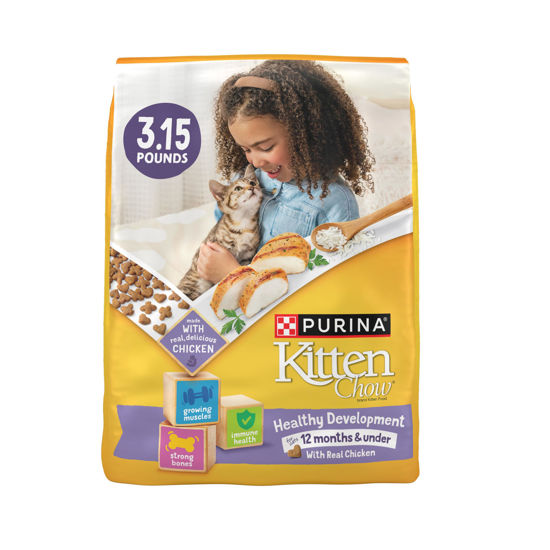 Picture of Purina Kitten Chow Kitten Food Healthy Development with Real Chicken Dry Kitten Food - (Pack of 4) 3.15 Lb. Bags