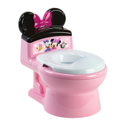 Picture of The First Years Disney Minnie Mouse Potty Training Toilet and Toddler Toilet Seat - Toilet Training Potty with Fun Flushing and Cheering Sounds,Pink