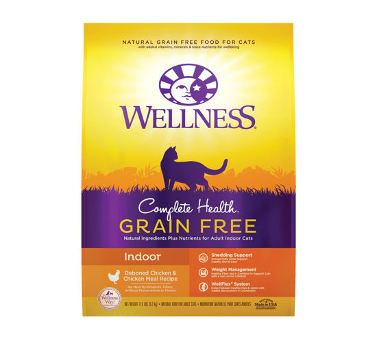 Picture of Wellness Natural Pet Food Complete Health Grain-Free Indoor Deboned Chicken Recipe Dry Cat Food, 11.5 Pound Bag