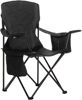 Picture of Amazon Basics Portable Camping Chair with 4-Can Cooler, Side Pocket, Cup Holder, and Carry Bag; Collapsible Chair for Camping, Tailgates, Beach, and Sports, Large, Padded, Black