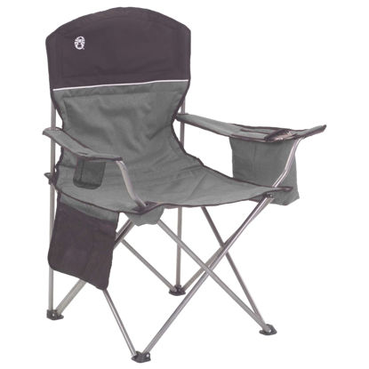 Picture of Coleman Camping Chair with 4 Can Cooler | Chair with Built In 4 Can Cooler, Grey/Black