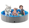 Picture of Jasonwell Foldable Dog Pet Bath Pool Collapsible Dog Pet Pool Bathing Tub Kiddie Pool Doggie Wading Pool for Puppy Small Medium Large Dogs Cats and Kids 55.1" Grey