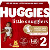 Picture of Huggies Size 2 Diapers, Little Snugglers Baby Diapers, Size 2 (12-18 lbs), 148 Count