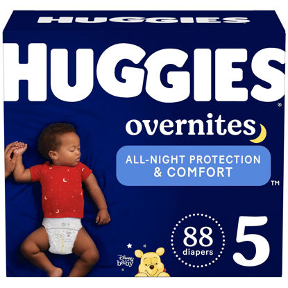 Picture of Huggies Size 5 Overnites Baby Diapers: Overnight Diapers, Size 5 (27+ lbs), 88 Ct