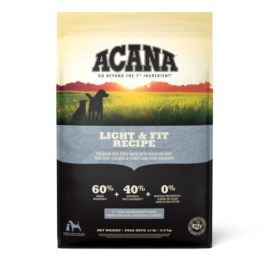 Picture of ACANA Dog Light & Fit Recipe, 13lb | Premium High-Protein, Grain-Free Dry Dog Food, Packaging May Vary