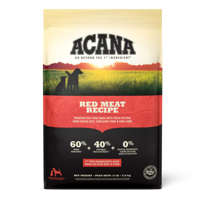 Picture of ACANA Grain Free Dry Dog Food, Red Meat Recipe, 13lb