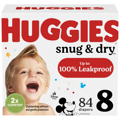 Picture of Huggies Size 8 Diapers, Snug & Dry Baby Diapers, Size 8 (46+ lbs), 84 Count