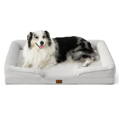 Picture of Bedsure Orthopedic Dog Bed for Extra Large Dogs - XL Washable Dog Sofa Beds Large, Supportive Foam Pet Couch Bed with Removable Washable Cover, Waterproof Lining and Nonskid Bottom, Light Grey