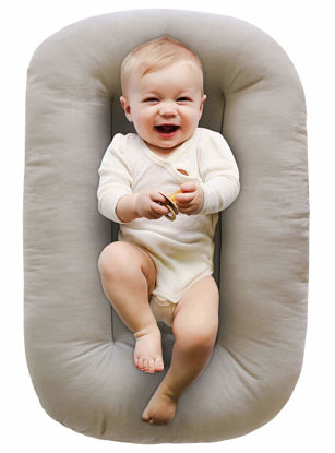 Picture of Snuggle Me Organic Bare | Baby Lounger & Infant Floor Seat | Newborn Essentials | Organic Cotton, Fiberfill | Birch