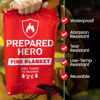 Picture of Prepared Hero Emergency Fire Blanket - 12 Pack - Fire Suppression Blanket for Kitchen, 40” x 40” Fire Blanket for Home, Fiberglass Fire Blanket