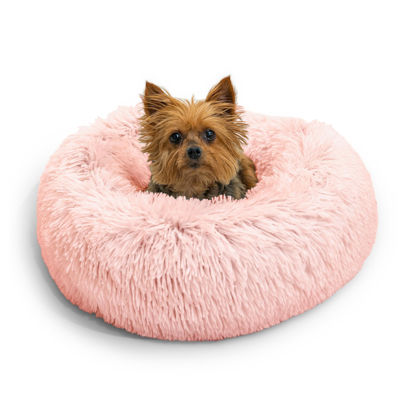 Picture of Best Friends by Sheri The Original Calming Donut Cat and Dog Bed in Shag Fur Candy Pink, Extra Small 18"