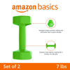 Picture of Amazon Basics Vinyl Hexagon Workout Dumbbell Hand Weight, 7 pounds, Set of 2, Light Green