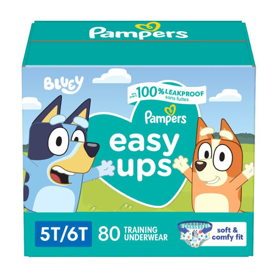 Picture of Pampers Easy Ups Boys & Girls Potty Training Pants - Size 5T-6T, 80 Count, Training Underwear (Packaging May Vary)