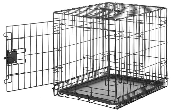 Picture of Amazon Basics Durable, Foldable Metal Wire Dog Crate with Tray, Single Door, 24 x 18 x 20 Inches, Black