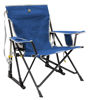 Picture of GCI Outdoor Kickback Rocker Camping Chair | Portable Folding Rocking Chair with Durable Armrests, Drink Holder & Relaxed Lowered Seat for Comfort - Heathered Royal