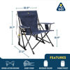 Picture of GCI Outdoor Kickback Rocker Camping Chair | Portable Folding Rocking Chair with Durable Armrests, Drink Holder & Relaxed Lowered Seat for Comfort - Heathered Royal