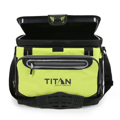 Picture of Arctic Zone Titan Deep Freeze Cooler - 30 Can Zipperless Hardbody Cooler - Citrus Green Cooler with Deep Freeze Insulation, HardBody Liner, and SmartShelf