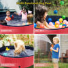 Picture of CACSPS Foldable Dog Pool, 87" x 14" Large Kiddie Pool with Hard Plastic, Non-Slip Dog Bath Tub for Outdoor Backyard, Collapsible Dog Swimming Pool for Kids Dogs Pets (Red)