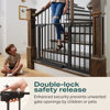 Picture of Cumbor 29.7-46" Baby Gate for Stairs, Mom's Choice Awards Winner-Auto Close Dog Gate for the House, Easy Install Pressure Mounted Pet Gates for Doorways, Easy Walk Thru Wide Safety Gate for Dog, Black