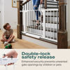 Picture of Cumbor 29.7-46" Baby Gate for Stairs, Mom's Choice Awards Winner-Auto Close Dog Gate for the House, Easy Install Pressure Mounted Pet Gates for Doorways, Easy Walk Thru Wide Safety Gate for Dog, White