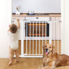 Picture of Babelio Metal Baby Gate, 29-43'' Auto Close Easy Install Pet Gate, Extra Wide Walk Thru Child Safety Gate, 30'' Tall Pressure Mounted Dog Gate for Doorways & Stairs, White