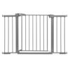 Picture of Babelio Metal Baby Gate, 29-48'' Auto Close Easy Install Pet Gate, Extra Wide Walk Thru Child Safety Gate with Door, Pressure Mounted Dog Gate for Doorways & Stairs, with Y Spindle Rods, Grey