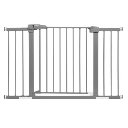 Picture of Babelio Metal Baby Gate, 29-48'' Auto Close Easy Install Pet Gate, Extra Wide Walk Thru Child Safety Gate with Door, Pressure Mounted Dog Gate for Doorways & Stairs, with Y Spindle Rods, Grey