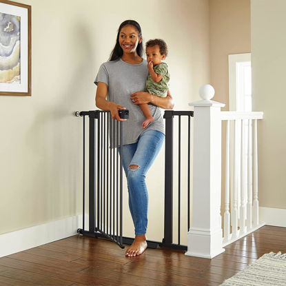 Picture of Cumbor 36" Extra Tall Baby Gate for Dogs and Kids with Wide 2-Way Door, 29.7"-40.6" Width, and Auto Close Personal Safety for Babies and Pets, Fits Doorways, Stairs, and Entryways