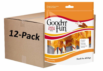 Picture of Good 'N' Fun Triple Flavor Wings, Made with Real Meat, Treats for All Dog Sizes