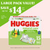 Picture of Huggies Natural Care Sensitive Baby Wipes, Unscented, Hypoallergenic, 99% Purified Water, 15 Flip-Top Packs (960 Wipes Total)