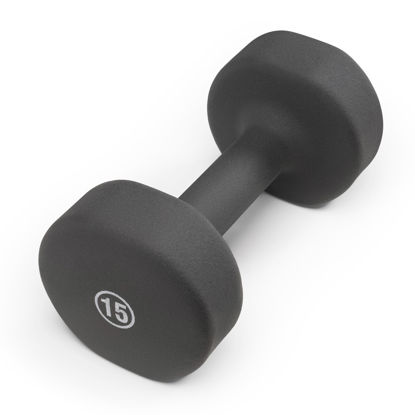 Picture of Marcy Neoprene Dumbbell, Single Piece, 15-lb, Steel Grey