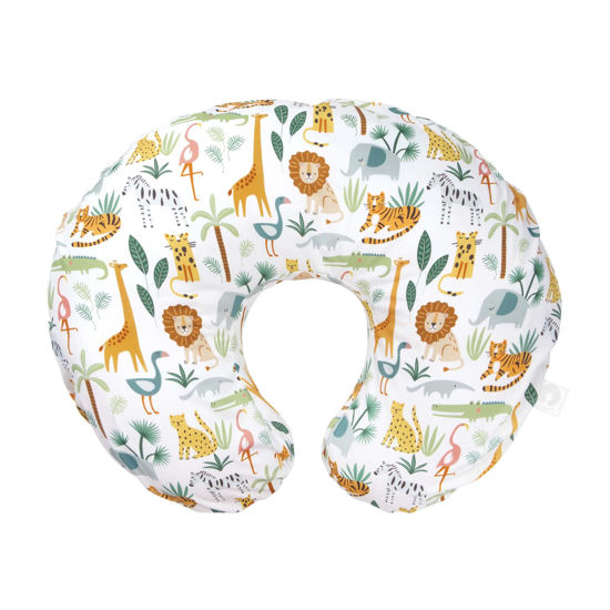 Picture of Boppy Nursing Pillow Original Support, Colorful Wildlife, Ergonomic Nursing Essentials for Bottle and Breastfeeding, Firm Fiber Fill, with Removable Nursing Pillow Cover, Machine Washable