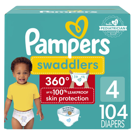 Picture of Pampers Swaddlers 360 Pull-On Diapers, Size 4, 104 Count for up to 100% Leakproof Skin Protection and Easy Changes