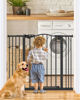 Picture of InnoTruth 29-39.6”Baby Gate for Stairs & Doorways,30" Tall Dog Gate for Pets,Dual-Lock Safety and One Hand Opening Design,Pet Gate for Hallways,Outdoors,Wall-Friendly Pressure Mounted, Pure Black