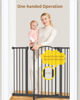 Picture of InnoTruth 29-39.6”Baby Gate for Stairs & Doorways,30" Tall Dog Gate for Pets,Dual-Lock Safety and One Hand Opening Design,Pet Gate for Hallways,Outdoors,Wall-Friendly Pressure Mounted, Pure Black