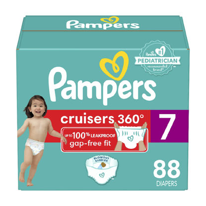 Picture of Pampers Cruisers 360 Diapers - Size 7, One Month Supply (88 Count), Pull-On Disposable Baby Diapers, Gap-Free Fit