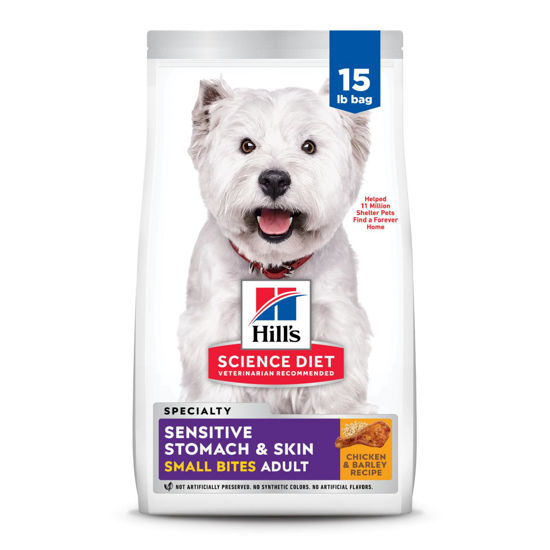 Picture of Hill's Science Diet Sensitive Stomach & Skin, Adult 1-6, Stomach & Skin Sensitivity Support, Small Kibble, Dry Dog Food, Chicken Recipe, 15 lb Bag