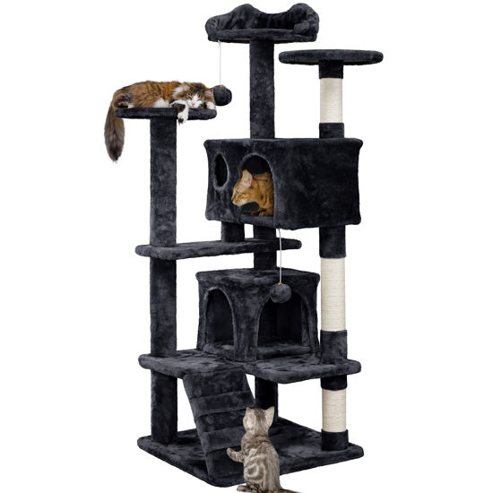 Picture of Yaheetech 54in Cat Tree Tower Condo, Cat Tree for Indoor Cats w/Scratching Post for Kittens Pet House Play