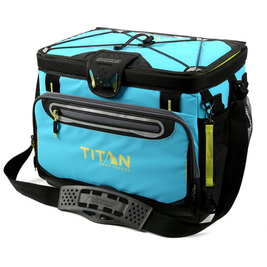 Picture of Arctic Zone Titan Deep Freeze Cooler - 30 Can Zipperless Hardbody Cooler - Blue Lagoon Cooler with Deep Freeze Insulation, HardBody Liner, and SmartShelf