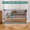 Picture of Babelio 31.5-55" No Bottom Bar Baby Gate Extra Wide, 2-in-1 Auto Close Dog Gate for The House, Stairs and Doorways, Safety Pet Gates with Large Walk Thru Door, Black