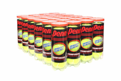 Picture of Penn Championship Tennis Balls - Regular Duty Felt Pressurized Tennis Balls - 24 Cans, 72 Balls, Yellow