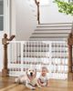 Picture of Cumbor 29.7-54.2" Wide Baby Gate for Stairs, Mom's Choice Awards Winner-Self Closing Dog Gate Indoor for Doorways, No Drilling Pressure Mounted Pet Gates for Kids, Easy Walk Through Safety Gate, White