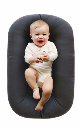 Picture of Snuggle Me Organic Bare | Baby Lounger & Infant Floor Seat | Newborn Essentials | Organic Cotton, Fiberfill | Sparrow