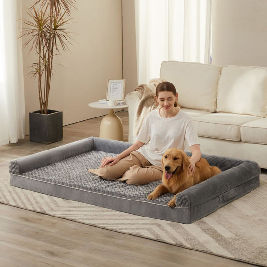 Picture of BFPETHOME Human Dog Bed for Adult, Orthopedic Human Size Dog Bed for Adult & Kids, Big Waterproof Adult Dog Bed for Humans with Removable Washable Cover