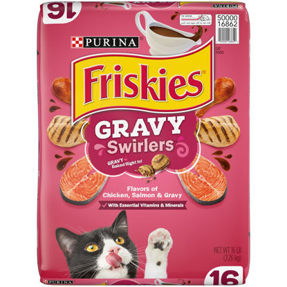 Picture of Purina Friskies Dry Cat Food, Gravy Swirlers - 16 lb. Bag