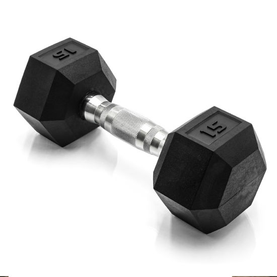 Picture of CAP Barbell 15 LB Coated Hex Dumbbell Weight, New Edition