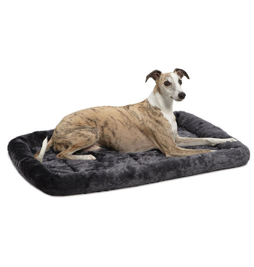 Picture of MidWest Homes for Pets Bolster Dog Bed 36L-Inch Gray Dog Bed w/ Comfortable Bolster | Ideal for Intermediate Dog Breeds & Fits a 36-Inch Dog Crate | Easy Maintenance Machine Wash & Dry