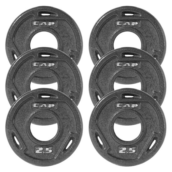 Picture of CAP Barbell 2-Inch Olympic Grip Weight Plate, 2.5 lb, Set of 6 Black